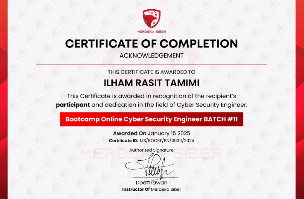Merdeka Siber | Certificate of COMPLETION Acknowledgement